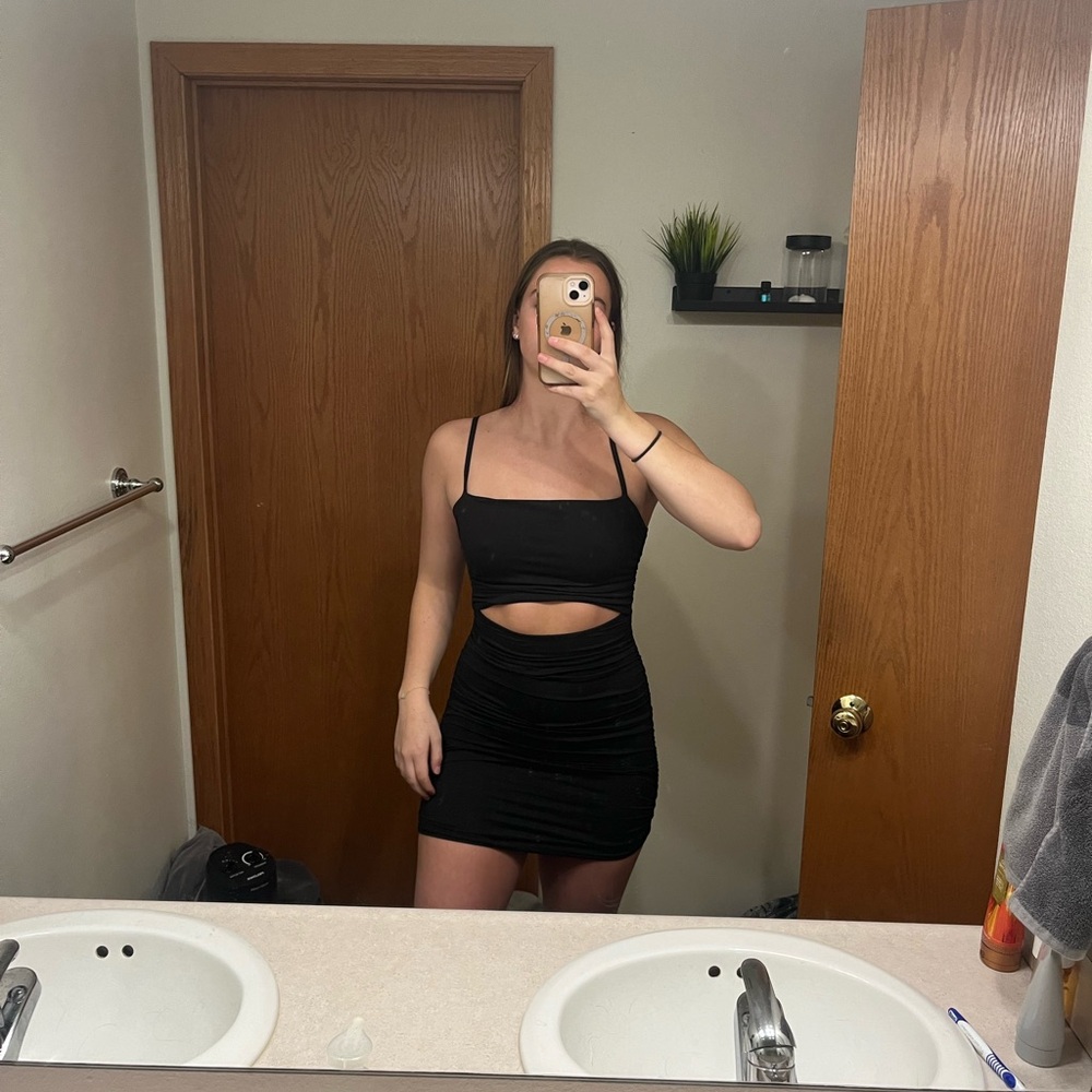 Chic Black Cutout Dress